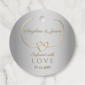 Elegant Silver en Gold Wedding Bedankjes Labels (Achterkant)