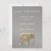 Elegant Silver en Gold Wedding Save The Date (Voorkant)