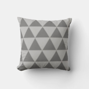 Elegant Silver en Grey Triangle Geometric Pattern Kussen