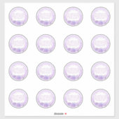 Elegant Silver en Light Paars Roos Butterfly Sticker (Vel)