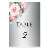 Elegant Silver en Roses Wedding Kaart (Voorkant)