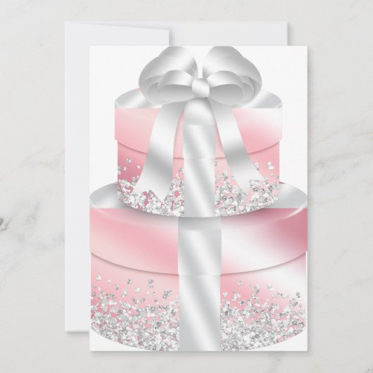ELEGANT SILVER EN WITTE GLITTER BIRTHDAY KAART (Achterkant)