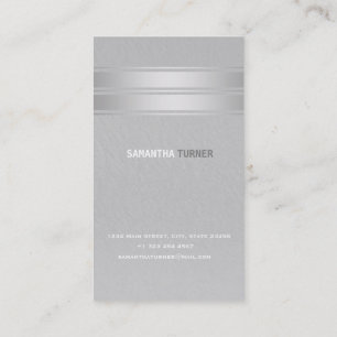 Elegant Silver Faux Stripes Professional - Aangepa Visitekaartje