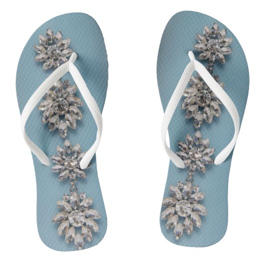 Elegant Silver Floral Jewelry Teenslippers (Voetbed)