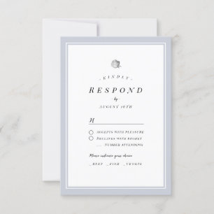 Elégant Silver Floral mariage minimaliste RSVP