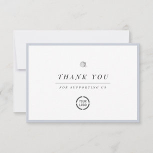 Elegant Silver Floral minimalist business Bedankkaart