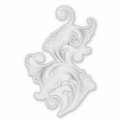 Elegant Silver Floral Swirls Sticker (Voorkant)