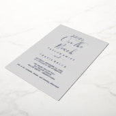 Elegant Silver Foil | Grijs op het strand Folie Uitnodiging (Gedraaid)