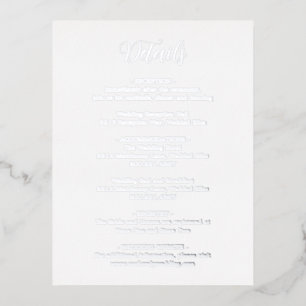 Elegant Silver Foil Modern Wedding Enclosure Kaart