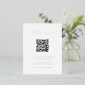 Elegant Silver Foil QR Code Wedding Enclosure Kaar Folie Uitnodiging Briefkaart (Staand Voorkant)