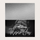 Elegant Silver Foil Script Foto Hartelijk dank Visitekaartjes (Buitenkant ongevouwen)