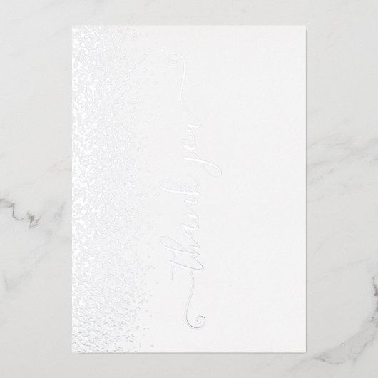 Elegant Silver Foil Script Hartelijk dank Folie Uitnodiging (Voorkant)