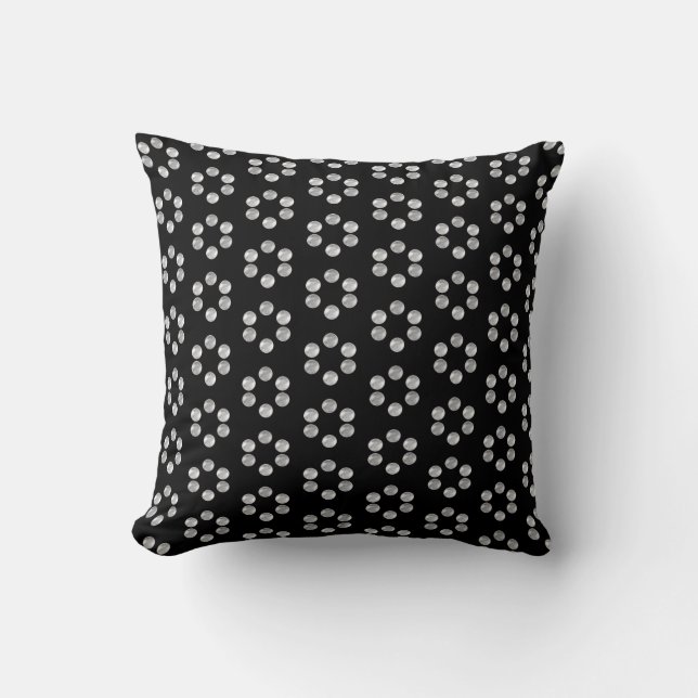 Elegant Silver Geometric Pattern Kussen (Voorkant)