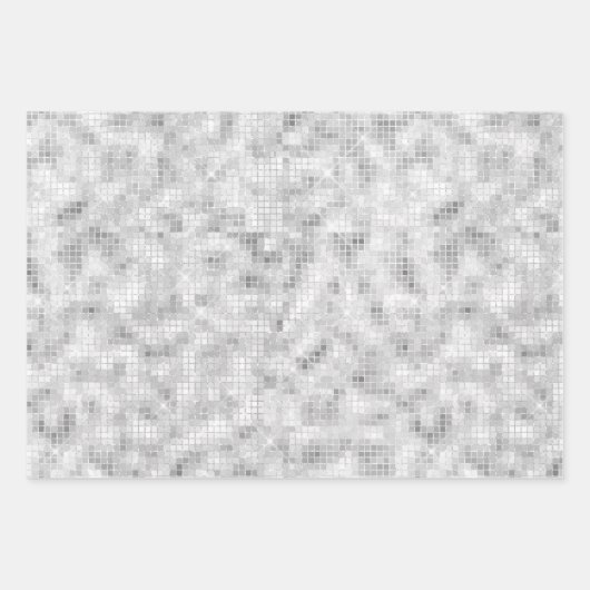 Elegant Silver Glam Bling Silver Glitter Gift Inpakpapier Vel (Voorkant 2)