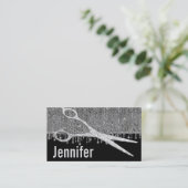 Elegant Silver Glam Haarstylist Benoeming Afsprakenkaartje (Staand voorkant)