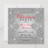 Elegant Silver Glam Kerstfeestdag Kaart (Voorkant)