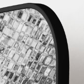 Elegant Silver Glitter - aangepaste tekst Pickleball Paddle (Links Detail)