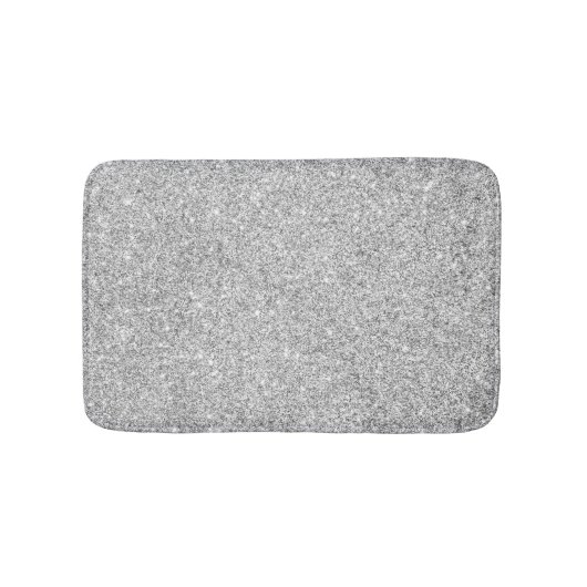 Elegant Silver Glitter Badmat (Voorkant)