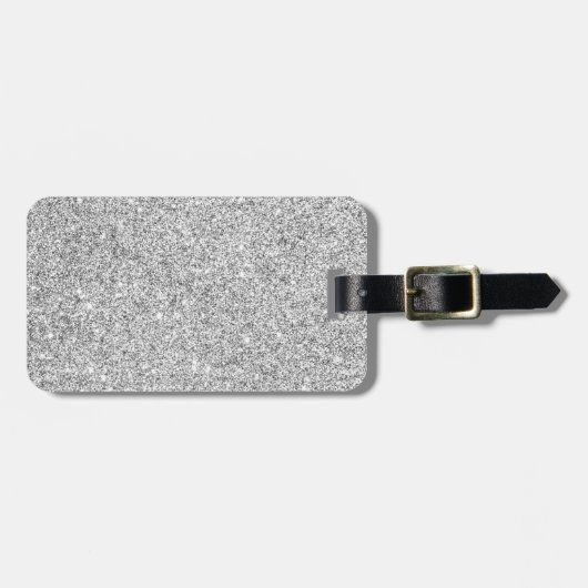 Elegant Silver Glitter Bagagelabel (Voorkant horizontaal)