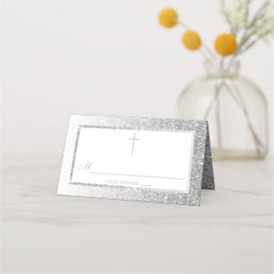 Elegant Silver Glitter Bevestiging of Baptisme