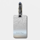 Elegant Silver Glitter Bokeh Ombre - Gepersonalise Bagagelabel (Achterkant verticaal)