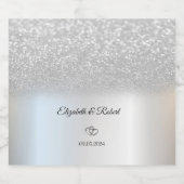 Elegant Silver Glitter Bokeh Sparkling Wijnetiket (Enkel label)