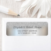 Elegant Silver Glitter Bokeh Wedding Label (Insitu)