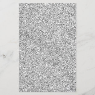 Elegant Silver Glitter Briefpapier
