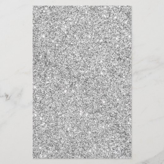 Elegant Silver Glitter Briefpapier (Voorkant)