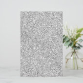 Elegant Silver Glitter Briefpapier (Staand voorkant)