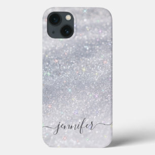 Elegant Silver Glitter iPhone 13 Hoesje