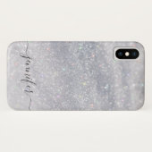 Elegant Silver Glitter Case-Mate iPhone Case (Achterkant (horizontaal))