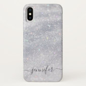 Elegant Silver Glitter Case-Mate iPhone Case (Achterkant)