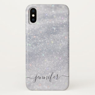 Elegant Silver Glitter iPhone X Hoesje