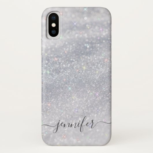 Elegant Silver Glitter Case-Mate iPhone Case (Achterkant)