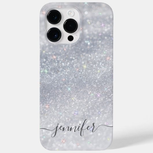 Elegant Silver Glitter Case-Mate iPhone Case (Achterkant)