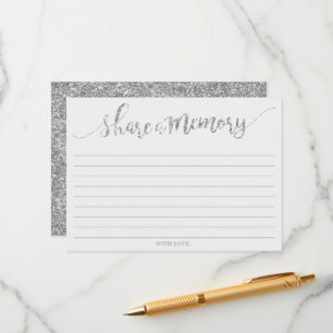 Elegant Silver Glitter Deel een Memory Kaart