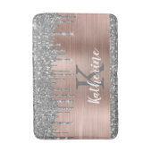 Elegant Silver Glitter Driving Roos Gold Metallic Badmat (Voorkant Verticaal)