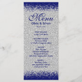 Elegant Silver Glitter en Royal Blue Menu (Voorkant)