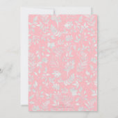 Elegant Silver Glitter Foliage Pink Design Kaart (Achterkant)