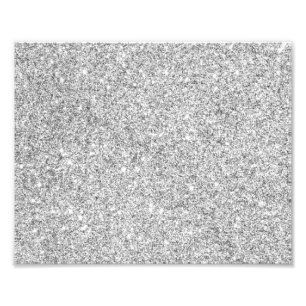 Elegant Silver Glitter Foto Afdruk