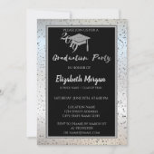 Elegant Silver Glitter Gradup, Confetti Kaart (Voorkant)