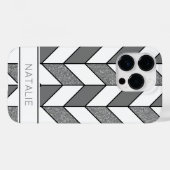 Elegant Silver Glitter Herringbone Chevron Pattern Case-Mate iPhone Case (Achterkant (horizontaal))