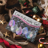 Elegant Silver Glitter Kerstfeestballonnen Briefkaart