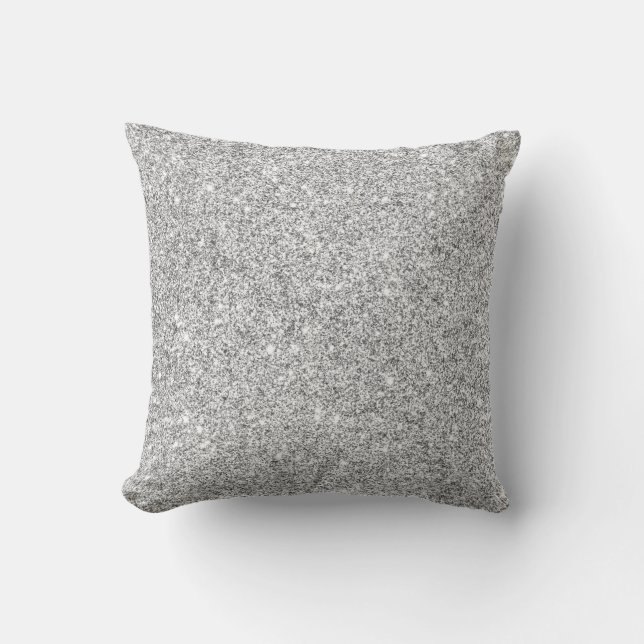 Elegant Silver Glitter Kussen (Voorkant)