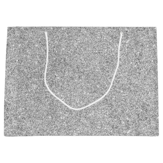 Elegant Silver Glitter Large Cadeautasje (Voorkant)