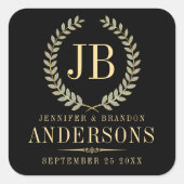 Elegant Silver glitter laurel met schaar Vierkante Sticker (Voorkant)