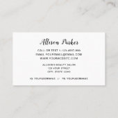 Elegant Silver Glitter Lips Makeup Artist Visitekaartje (Achterkant)