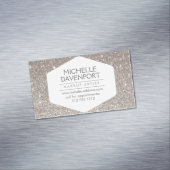 Elegant Silver Glitter Magnetisch Visitekaartje (Voorbeeld)