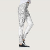 Elegant Silver Glitter Mandala Marble Leggings (Rechts)
